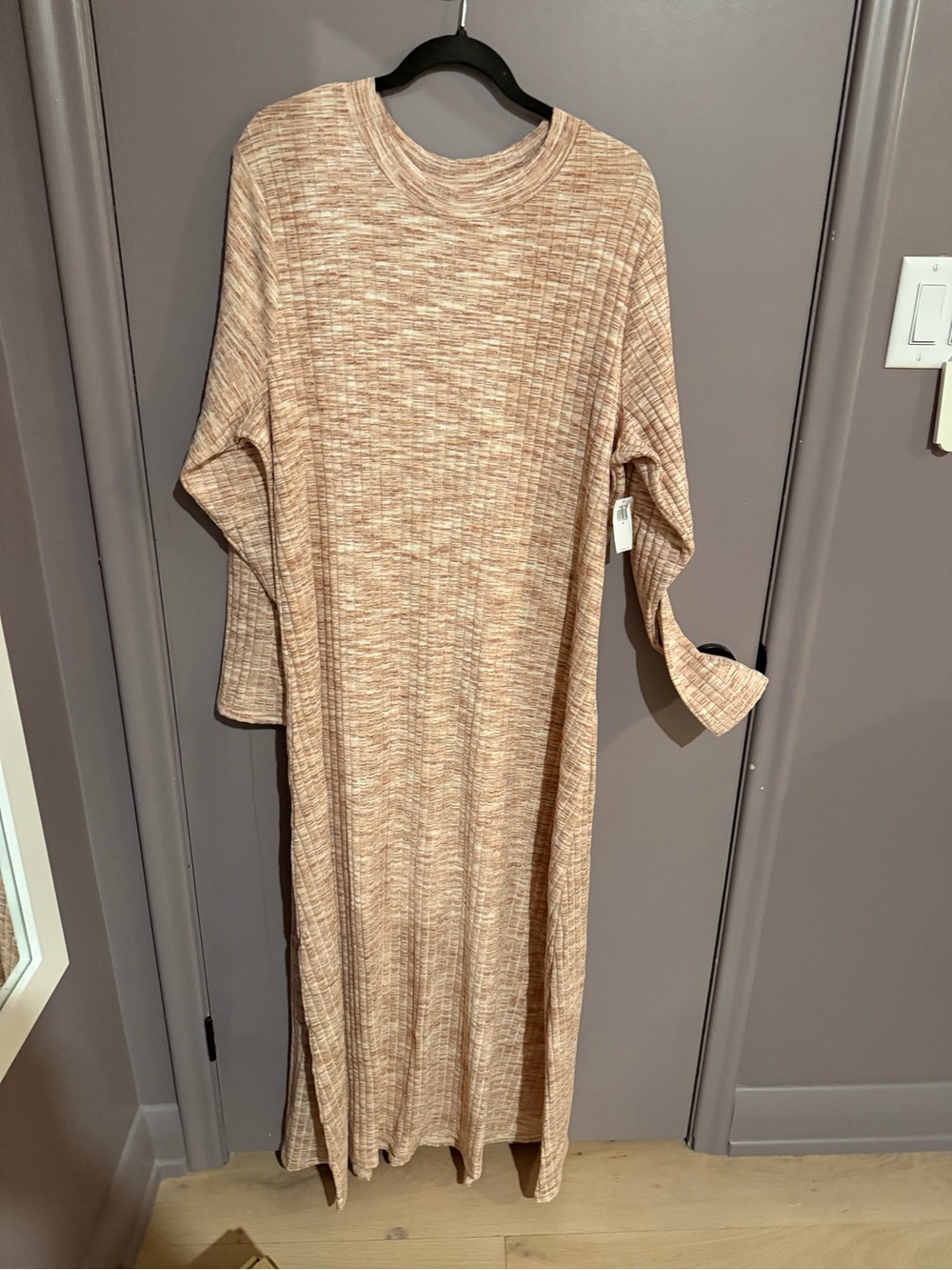 Old Navy Beige Heathered Midi Dress